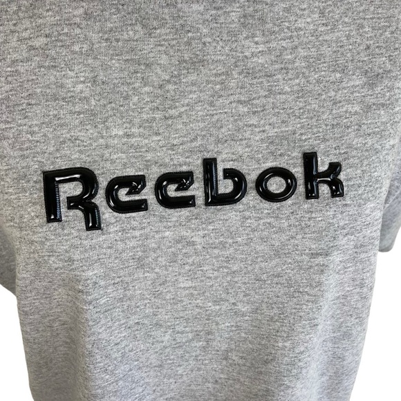 Vintage Y2K Reebok Gray Baby Tee Cropped Tshirt Boxy Fit Made In USA Size XL - Picture 5 of 14